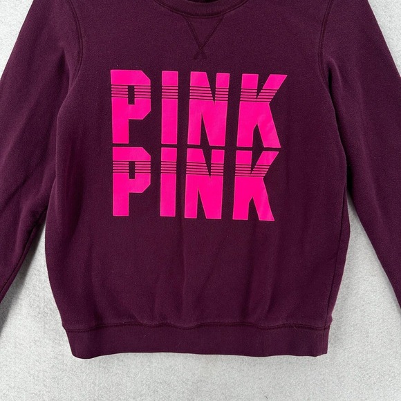Pink Victoria's Secret Sweatshirt Womens SMALL Long Sleeve Graphic Burgundy - Picture 3 of 13